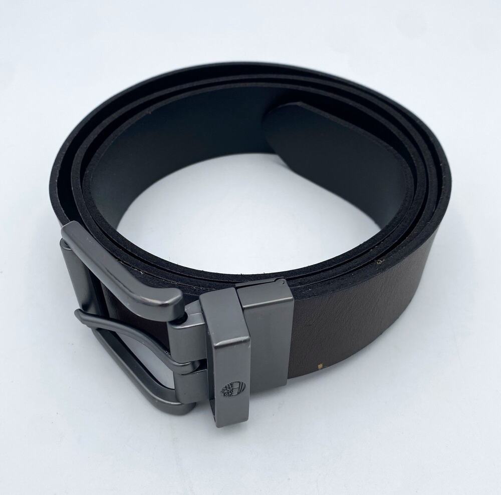 Timberland Brown or Black Reversible Belt Size 48 Adjustable (48-50”) Gunmetal